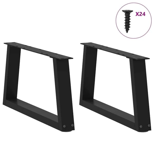 vidaXL Matbordsben V-formade 2 st svart 60x(30-31,3) cm stål