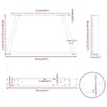 Miniatyrbilde 10 av 10: vidaXL Salongbordben V-formet 2 stk antrasitt 70 x (30-31,3) cm stål