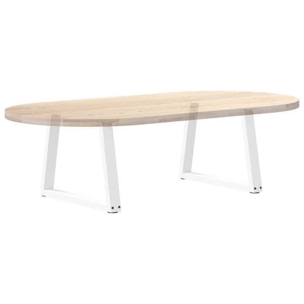 vidaXL Matbordsben V-formade 2 st vit 60x(42-43,3) cm stål
