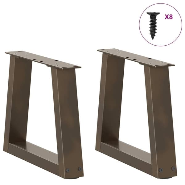 vidaXL Spisebordsben V-form 2 stk naturstål 30x(30-31,3) cm stål