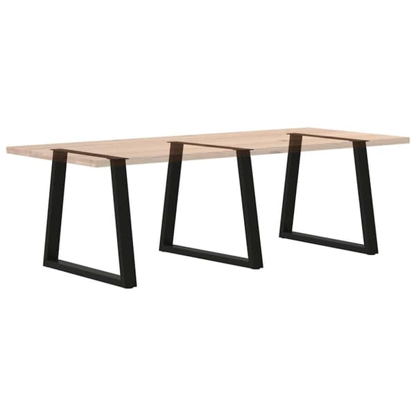 vidaXL Matbordsben V-formade 3 st svart 80x(72-73,3) cm stål