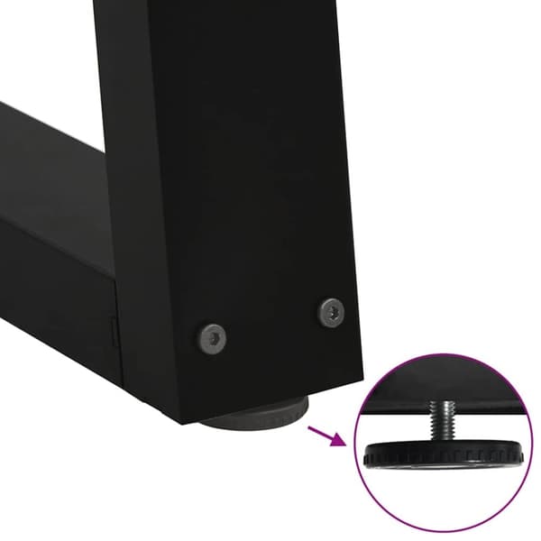 vidaXL Matbordsben V-formade 3 st svart 80x(72-73,3) cm stål