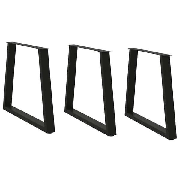 vidaXL Matbordsben V-formade 3 st svart 80x(72-73,3) cm stål