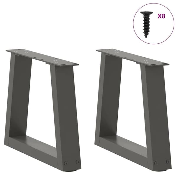 vidaXL Spisebordsben V-form 2 stk 30x(30-31,3) cm stål antracitgrå