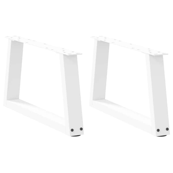 vidaXL Ruokapöydän jalat V-muoto 2 kpl Valkoinen 50x(30-31,3) cm Teräs