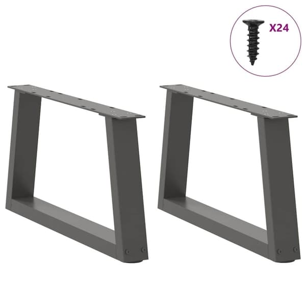 vidaXL Ruokapöydän jalat V-muoto 2 kpl Antrasiitti 70x(30-31,3) cm