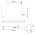 Miniatyrbild 11 av 11: vidaXL Matbordsben V-formade 2 st naturstål 28x(42-43,3) cm stål