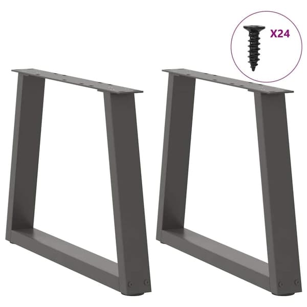 vidaXL Matbordsben V-formade 2 st antracit 60x(42-43,3) cm stål