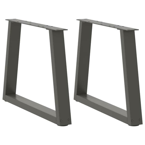 vidaXL Matbordsben V-formade 2 st antracit 60x(42-43,3) cm stål
