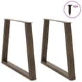 Miniatyrbilde 3 av 11: vidaXL Spisebordben V-formet 2 stk naturstål 70 x (72-73,3) cm stål