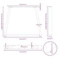 Miniatyrbilde 11 av 11: vidaXL Spisebordben V-formet 2 stk naturstål 70 x (72-73,3) cm stål