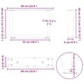 Pikkukuva 10 / 10: vidaXL Sohvapöydän jalat V-muotoiset 2 kpl musta 60x(30-31,3) cm teräs
