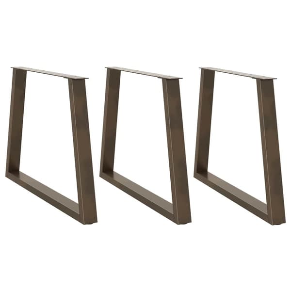 vidaXL Matbordsben V-formade 3 st naturstål 100x(72-73,3) cm stål