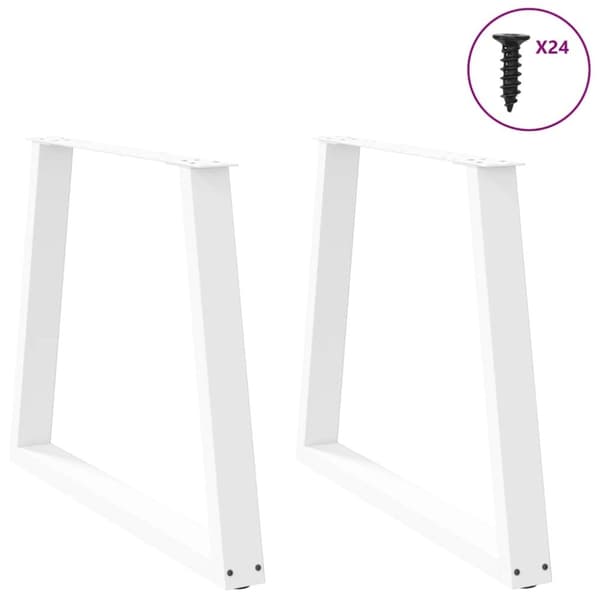 vidaXL Ruokapöydän jalat V-muotoiset 2 kpl valkoinen 70x(72-73,3) cm teräs