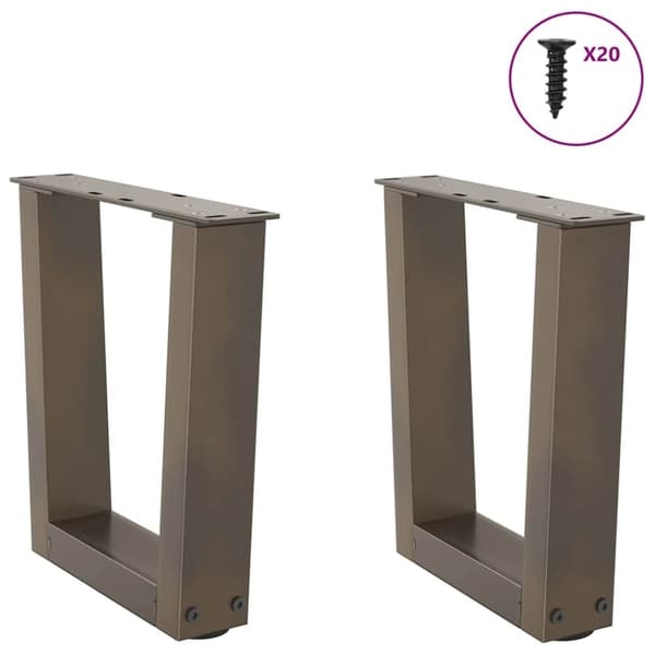 vidaXL Salongbordben V-formet 2 stk naturstål 40x(30-31,3) cm stål
