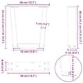 Miniatyrbilde 10 av 10: vidaXL Salongbordben V-formet 2 stk hvit 40x(30-31,3) cm stål