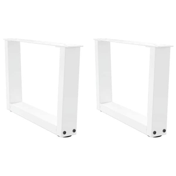 vidaXL Matbordsben V-formade 2 st vit 60x(30-31,3) cm stål