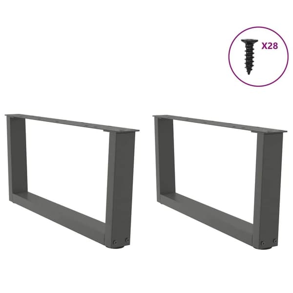 vidaXL Sohvapöydän jalat V-muotoiset 2 kpl antrasiitti 70x(30-31,3) cm teräs
