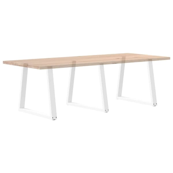 vidaXL Spisebordben V-formet 3 stk hvit 70 x (72-73,3) cm stål