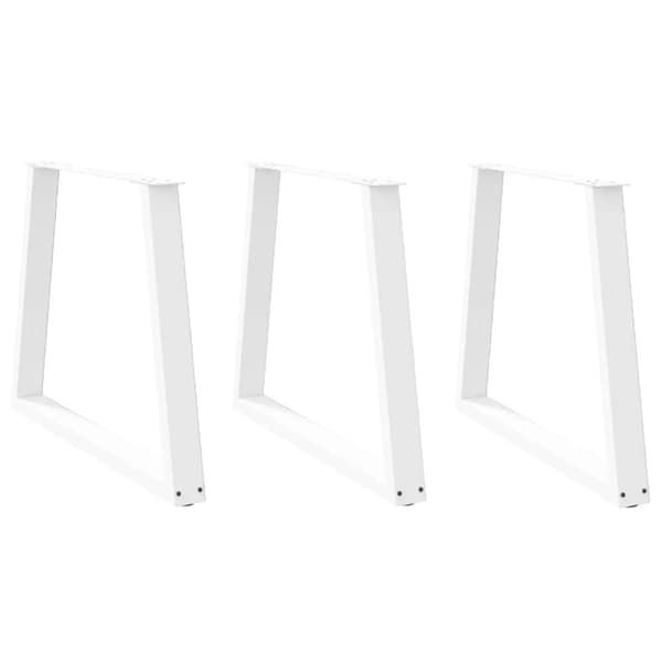 vidaXL Spisebordben V-formet 3 stk hvit 70 x (72-73,3) cm stål