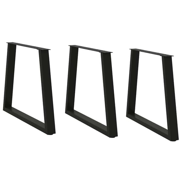 vidaXL Matbordsben V-formade 3 st svart 70x(72-73,3) cm stål