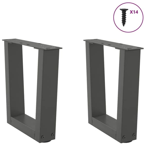 vidaXL Matbordsben V-formade 2 st antracit 30x(30-31,3) cm stål