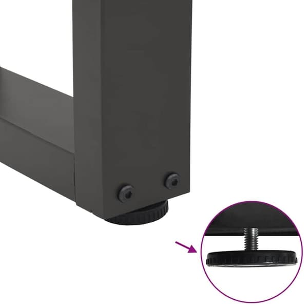 vidaXL Matbordsben V-formade 2 st antracit 30x(30-31,3) cm stål