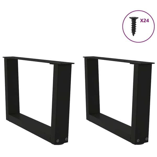 vidaXL Matbordsben V-formade 2 st svart 50x(30-31,3) cm stål