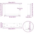 Miniatyrbild 10 av 10: vidaXL Matbordsben V-formade 2 st svart 50x(30-31,3) cm stål