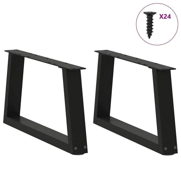 vidaXL Sohvapöydän jalat V-muotoiset 2 kpl musta 70x(30-31,3) cm teräs