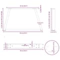 Pikkukuva 10 / 10: vidaXL Sohvapöydän jalat V-muotoiset 2 kpl musta 70x(30-31,3) cm teräs