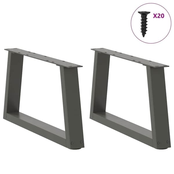 vidaXL Spisebordsben V-form 2 stk 50x(30-31,3) cm stål antracitgrå