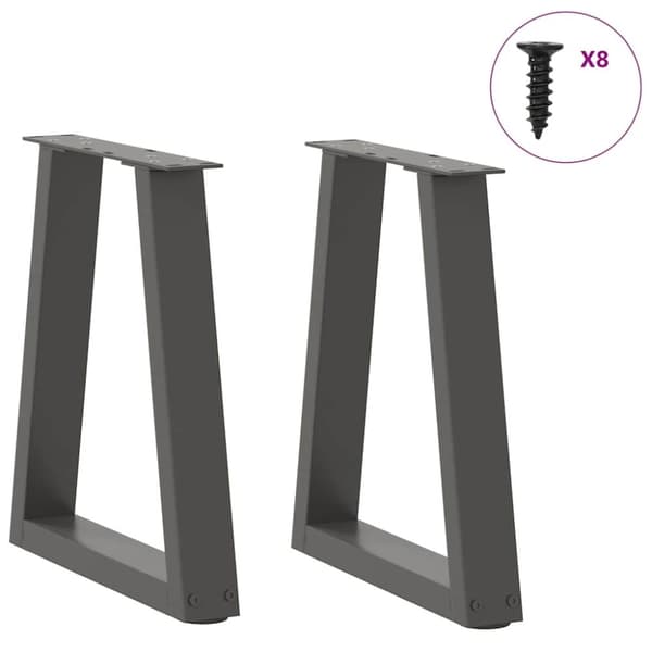 vidaXL Sohvapöydän jalat V-muotoiset 2 kpl antrasiitti 28x(42-43,3) cm teräs