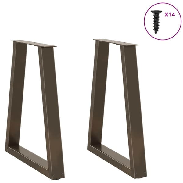 vidaXL Spisebordben V-formet 2 stk naturstål 50x(72-73,3) cm stål