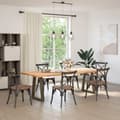 Miniatyrbilde 2 av 11: vidaXL Spisebordben V-formet 2 stk naturstål 50x(72-73,3) cm stål