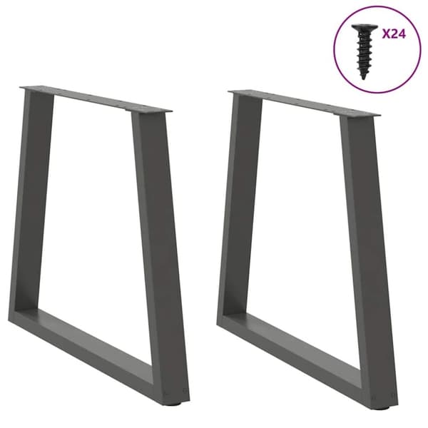 vidaXL Spisebordben V-formet 2 stk antrasitt 80 x (72-73,3) cm stål