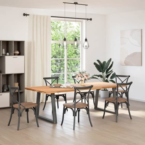 vidaXL Spisebordben V-formet 2 stk antrasitt 80 x (72-73,3) cm stål