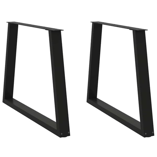 vidaXL Matbordsben V-formade 2 st svart 90x(72-73,3) cm stål