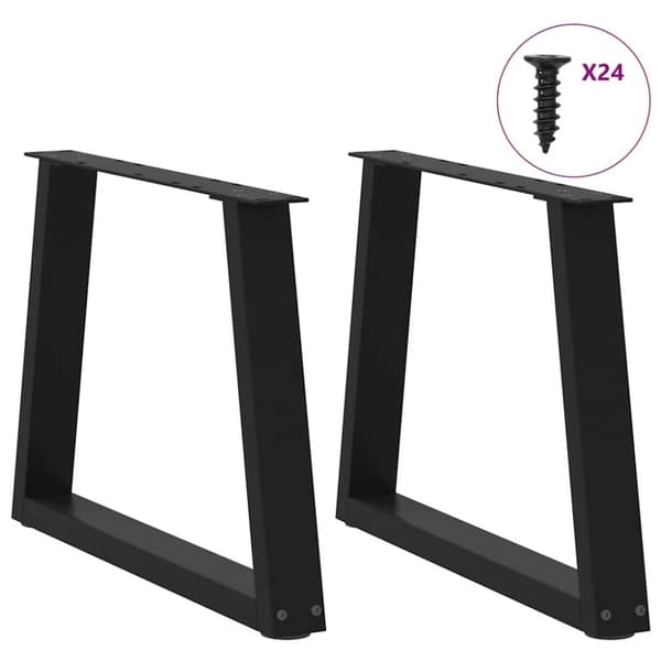 vidaXL Spisebordsben V-formet 2 stk. 60x(42-43,3) cm stål sort