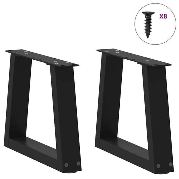 vidaXL Matbordsben V-formade 2 st svart 30x(30-31,3) cm stål