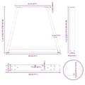 Miniatyrbilde 10 av 10: vidaXL Salongbordben V-formet 2 stk hvit 28 x (42-43,3) cm stål
