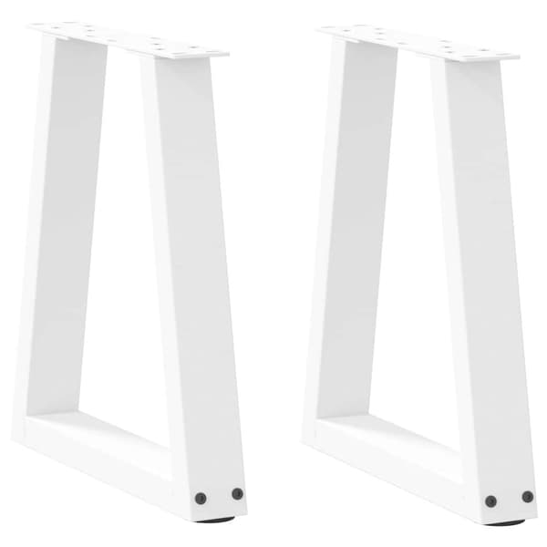 vidaXL Spisebordben V-formet 2 stk hvit 38x(42-43,3) cm stål