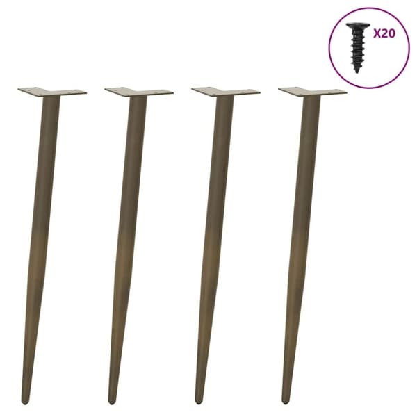 vidaXL Konsollbordben konisk form 4 stk naturstål 72–73 cm stål