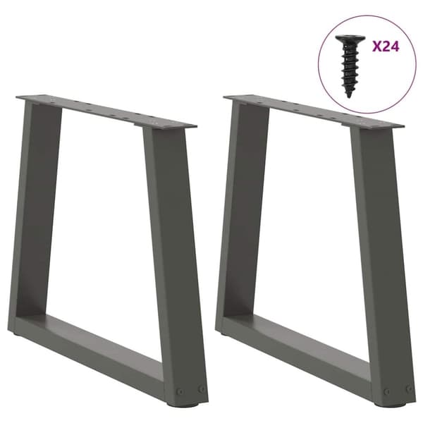 vidaXL Sohvapöydän jalat V-muotoiset 2 kpl antrasiitti 70x(42-43,3) cm teräs