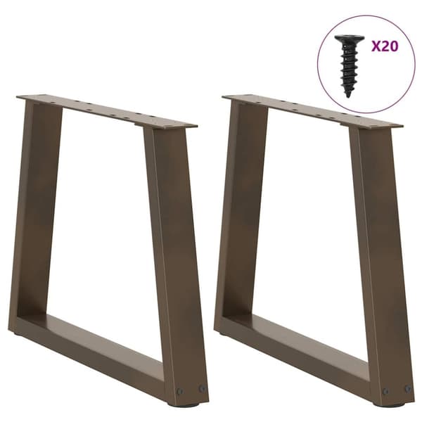 vidaXL Matbordsben V-formade 2 st naturstål 50x(42-43,3) cm stål