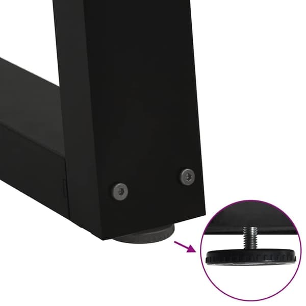 vidaXL Spisebordben V-formet 2 stk svart 50x(42-43,3) cm stål