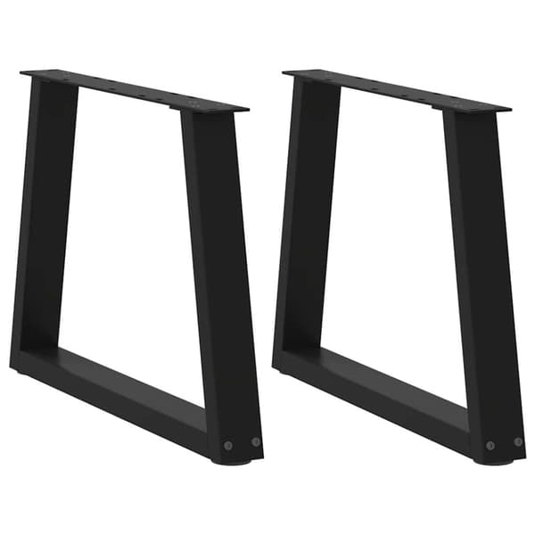 vidaXL Spisebordben V-formet 2 stk svart 50x(42-43,3) cm stål