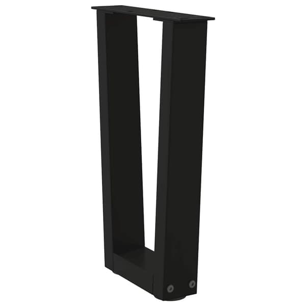 vidaXL Matbordsben V-formade 2 st svart 28x(42-43,3) cm stål