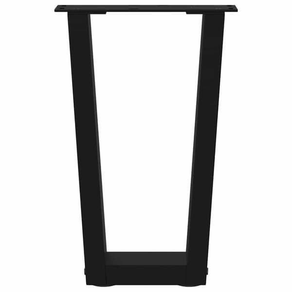 vidaXL Matbordsben V-formade 2 st svart 28x(42-43,3) cm stål