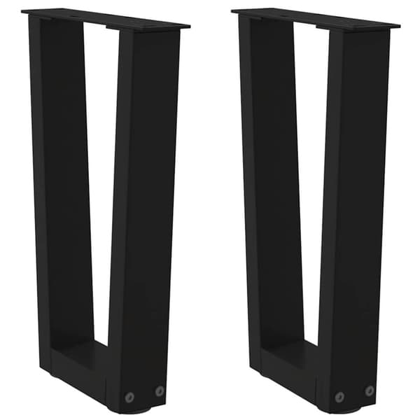 vidaXL Salongbordben V-formet 2 stk svart 28 x (42-43,3) cm stål